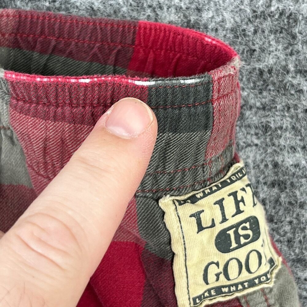 Life Is Good Pajama Pants Mens Extra Large Red Plaid Flannel Knit Sleapwear‎ - Picture 5 of 9
